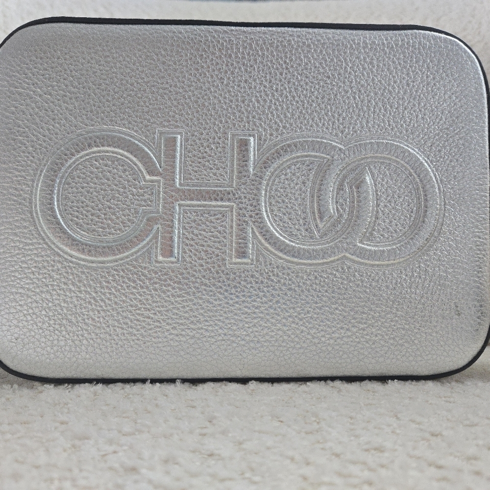 Jimmy Choo NWT Camera Bag‎ Metallic Silver Embossed Leather - Picture 8 of 16